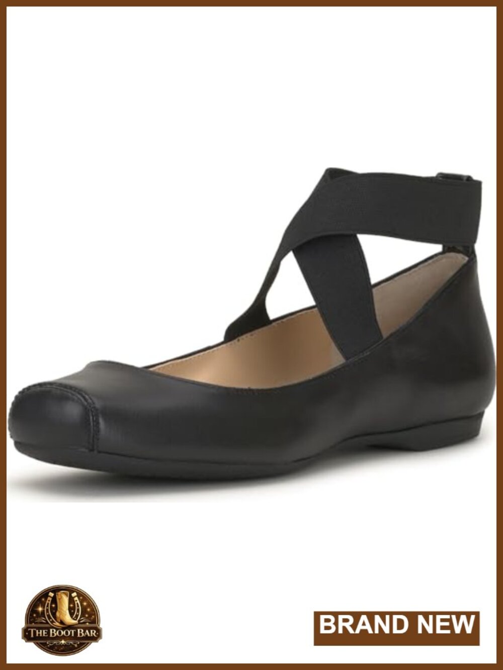 Ballet Flat Criss-Cross Straps Cushioned Pull-On Comfort Shoe